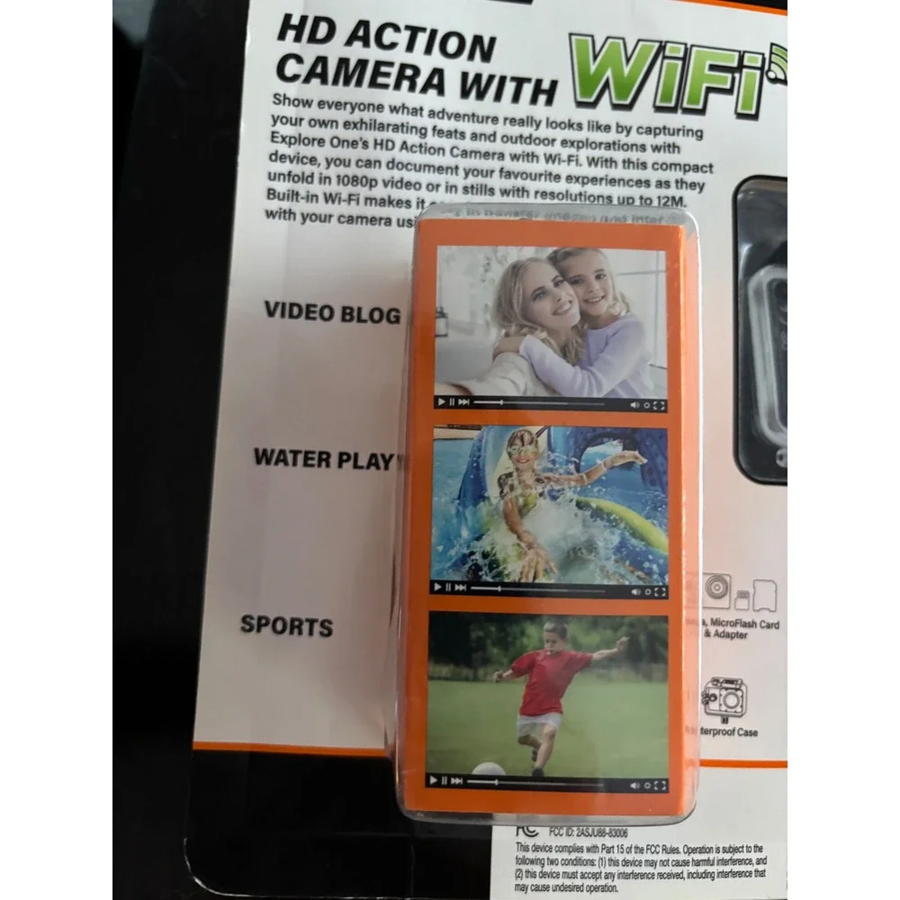 Explore One HD Action Camera WiFi 1080p Waterproof Case Tripod 8GB Card 88-83006